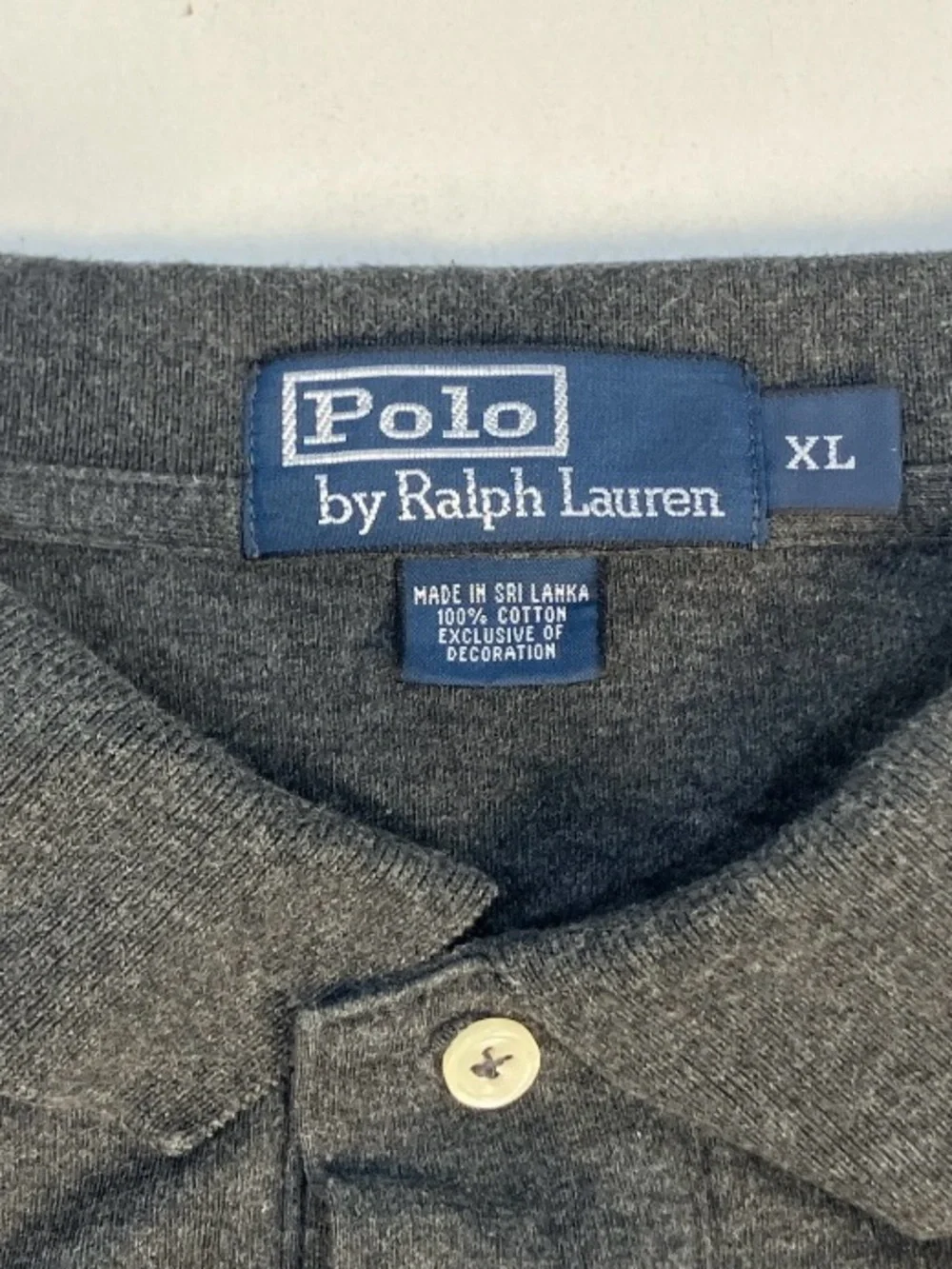 Ralph Lauren Men's Dark Charcoal Ribbed Polo Shirt XL
